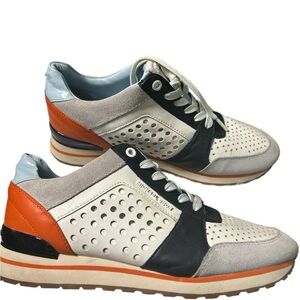 Michael Kors Black and White Perforated Sneakers